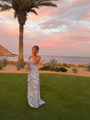 Annabel | Women’s Pleated Halter Maxi Wedding Guest Dress