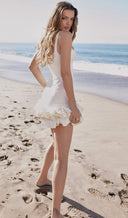Annika | Women's Sleeveless Ruffle Hem Mini Prom Dress