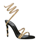 Antonia | Women's Rhinestone Spiral Ankle Wrap Open Toe Stiletto Heels
