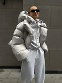 Ariane | Women's High Collar Long Sleeve Hooded Puffer Jacket