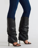 Arianne | Women's Open Toe Ruched Slouchy Stiletto Knee High Heel Boots