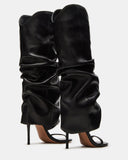 Arianne | Women's Open Toe Ruched Slouchy Stiletto Knee High Heel Boots