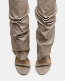 Arianne | Women's Open Toe Ruched Slouchy Stiletto Knee High Heel Boots