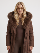 Arwen | Women's Hooded Drawstring Front Long Quilted Puffer Jacket