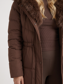 Arwen | Women's Hooded Drawstring Front Long Quilted Puffer Jacket