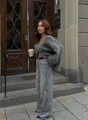 Aubree | Women's Fuzzy Knit Button Front V-Neck Cardigan