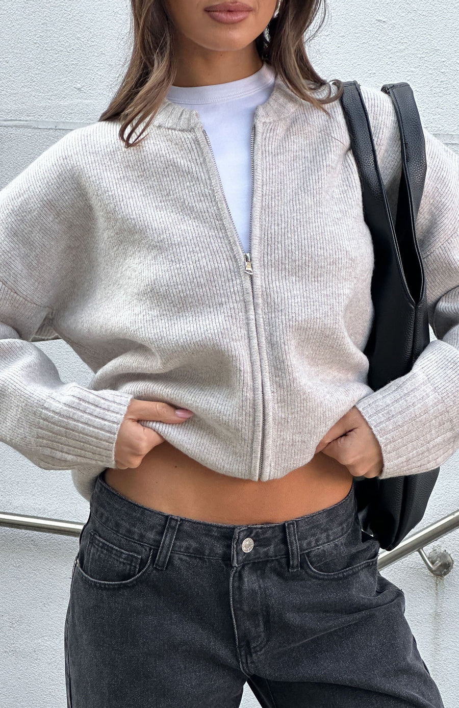 Augusta | Women's Drop Shoulder Zip Front Knit Cardigan