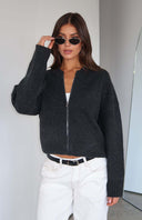 Augusta | Women's Drop Shoulder Zip Front Knit Cardigan