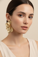 Autumn | Women's Textured Metal Leaf Drop Earrings