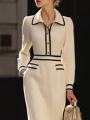 Azalea | Women's Collared Long Sleeve Pocket Midi Dress
