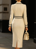 Azalea | Women's Collared Long Sleeve Pocket Midi Dress