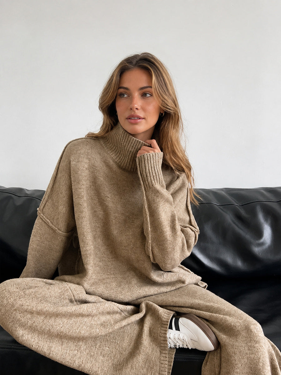Baylor | Women's Long Sleeve Turtleneck Knit Two Piece Set