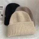 Bernadette | Women's Ribbed Foldover Cuff Fuzzy Knit Beanie