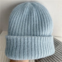Bernadette | Women's Ribbed Foldover Cuff Fuzzy Knit Beanie