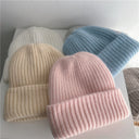 Bernadette | Women's Ribbed Foldover Cuff Fuzzy Knit Beanie