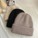 Bernadette | Women's Ribbed Foldover Cuff Fuzzy Knit Beanie