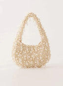 Billy | Women’s Pearl Beaded Shoulder Bag with Drop Charms