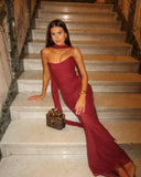 Bindi | Women's Strapless Maxi Wedding Guest Dress with Scarf