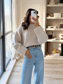 Blythe | Women's Crew Neck Drop Shoulder Wide Sleeve Oversized Knit Sweater