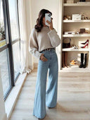 Blythe | Women's Crew Neck Drop Shoulder Wide Sleeve Oversized Knit Sweater
