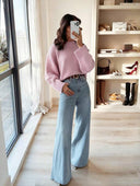 Blythe | Women's Crew Neck Drop Shoulder Wide Sleeve Oversized Knit Sweater