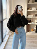 Blythe | Women's Crew Neck Drop Shoulder Wide Sleeve Oversized Knit Sweater