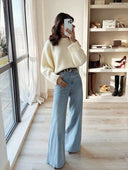Blythe | Women's Crew Neck Drop Shoulder Wide Sleeve Oversized Knit Sweater