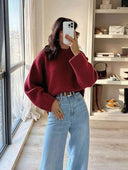 Blythe | Women's Crew Neck Drop Shoulder Wide Sleeve Oversized Knit Sweater