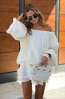 Bobbi | Women's Off Shoulder Puff Sleeve Tiered Ruffle Mini Cocktail Dress
