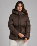 Brandi | Women's Drawstring Waist Zip Hooded Puffer Jacket