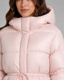 Brandi | Women's Drawstring Waist Zip Hooded Puffer Jacket