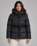 Brandi | Women's Drawstring Waist Zip Hooded Puffer Jacket