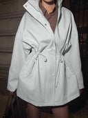 Brenda | Women's Drawstring Waist High Neck Utility Jacket