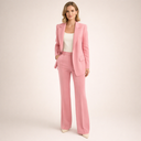 Briana | Women's Tailored Blazer Long Sleeve Pleated Straight Leg Two Piece Suit Set
