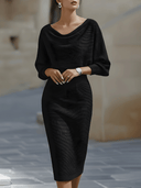 Bridget | Women's Batwing Sleeve Solid Midi Dress