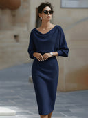 Bridget | Women's Batwing Sleeve Solid Midi Dress