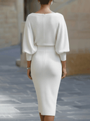 Bridget | Women's Batwing Sleeve Solid Midi Dress