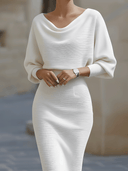 Bridget | Women's Batwing Sleeve Solid Midi Dress