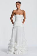 Brighton | Women's Strapless Drop Waist Pleated Maxi Autumn Wedding Guest Dress