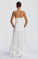 Brighton | Women's Strapless Drop Waist Pleated Maxi Autumn Wedding Guest Dress