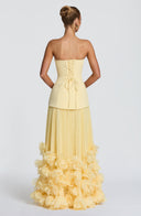 Brighton | Women's Strapless Drop Waist Pleated Maxi Autumn Wedding Guest Dress