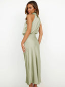 Briony | Women's Elegant Halter Neck Maxi Wedding Guest Dress