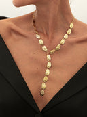 Briseis | Women's Y Shape Linked Teardrop Long Drop Chain Necklace