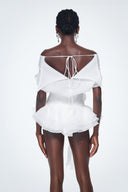Brixton | Women's Off-Shoulder Ruffle Flower Mini Cocktail Dress