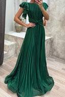 Calista | Women's Pleated Maxi Wedding Guest Dress