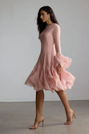Campbell | Women's Layered Ruffle Sleeve Button Front Mini Dress