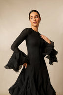 Campbell | Women's Layered Ruffle Sleeve Button Front Mini Dress