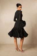 Campbell | Women's Layered Ruffle Sleeve Button Front Mini Dress