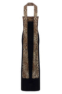 Camryn | Women's Strapless Leopard Maxi Dress with Scarf