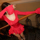 Carolina | Women's Long Flared Sleeve Ruffle Mini Party Dress